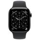 Apple Watch Series 11 (GPS+Cellular) 42mm Titanium Case with Black Sport Band - M/L in Slate and 2-Year AppleCare+, , large