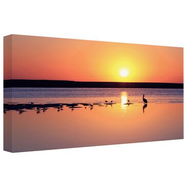 Timberlake Beata Czyzowska "Sunrise Watchers" 12" x 24" Canvas Art in Tan/Pink/Grey/Yellow/Black, , large