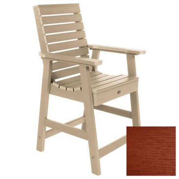 Highwood USA Weatherly Patio Counter Chair in Rustic Red, , large
