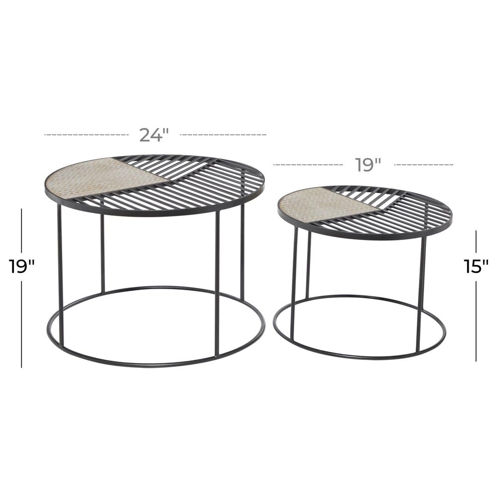 Maple and Jade Accent Table in Black and Beige &#40;Set of 2&#41;, , large