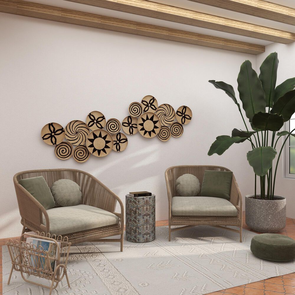 Maple and Jade 29&quot; x 44&quot; Eclectic Abstract Wall Decor in Black and Brown, , large