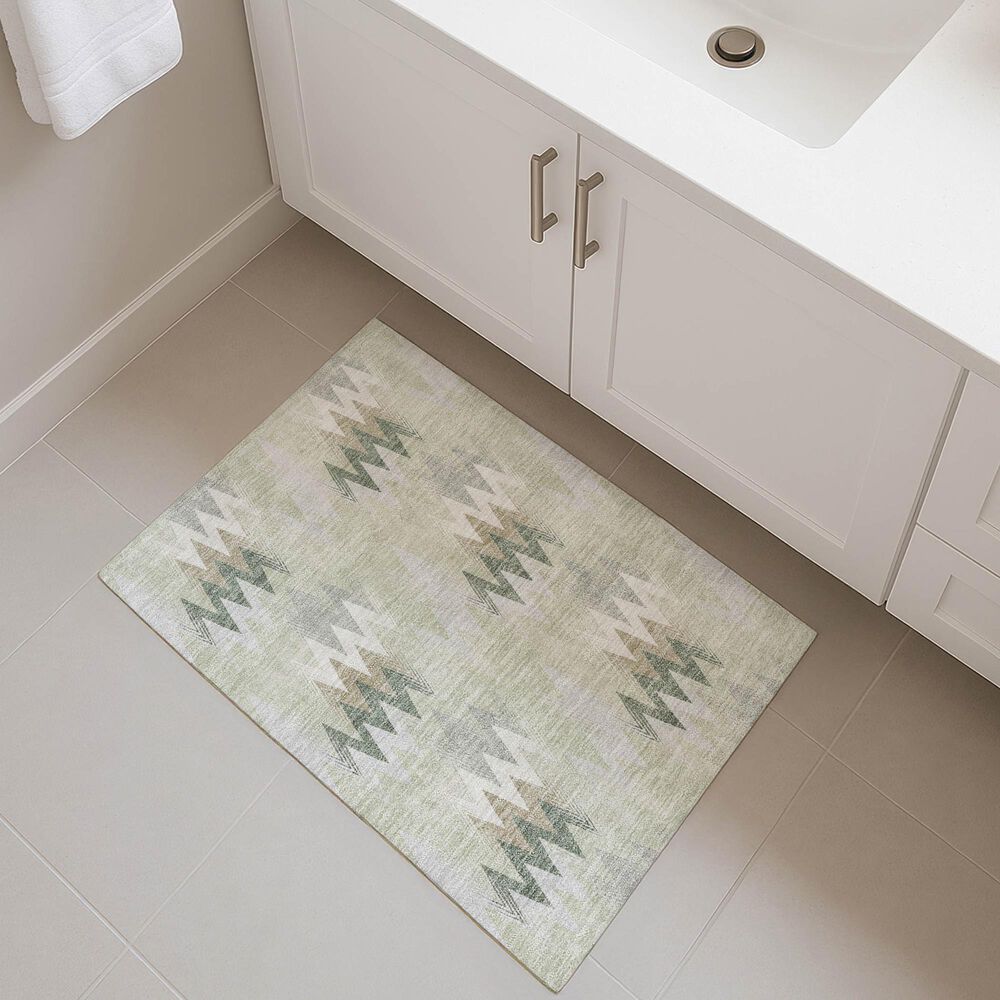 Dalyn Rug Company Soft Essentials Chevron Celery 1'8" x 2'6" Area Rug, , large