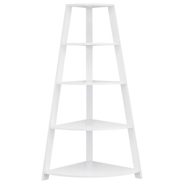 Monarch Specialties 60" Corner Accent Etagere in White, , large