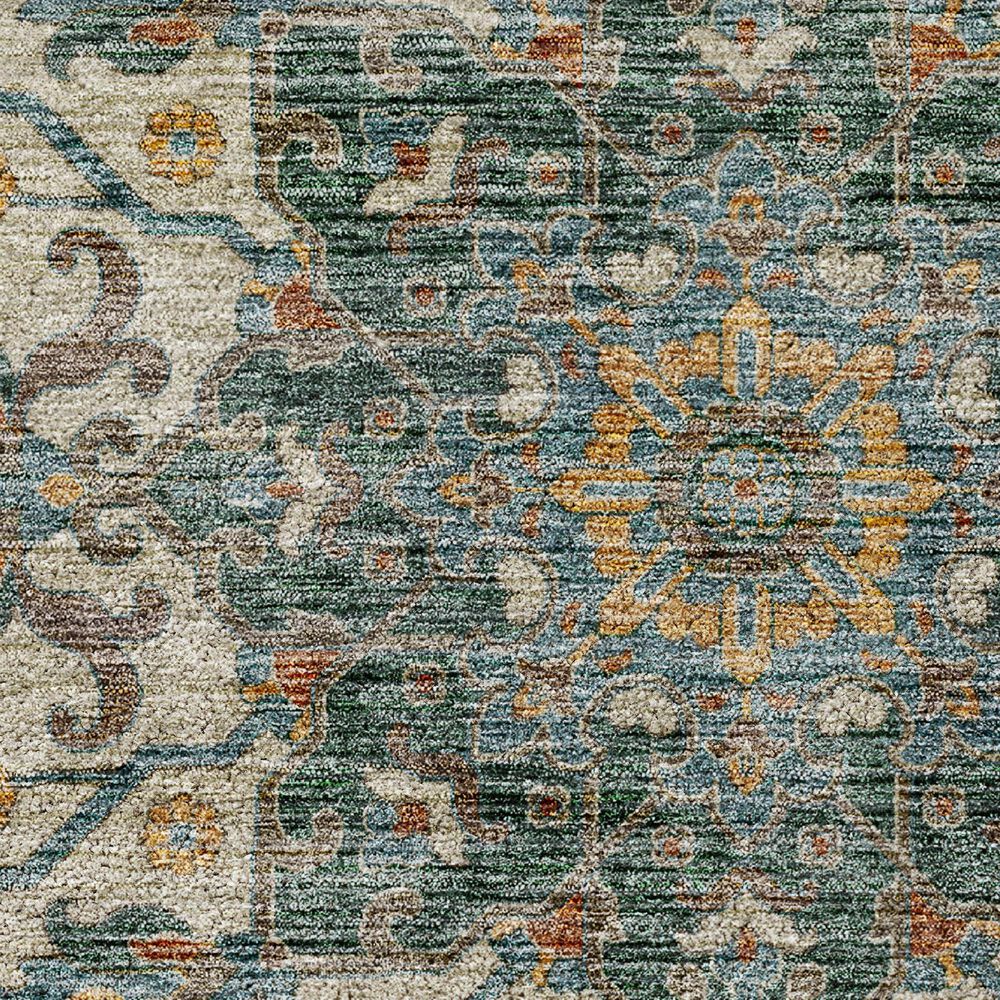 Dalyn Rug Company Silk Road Aqua, Ivory, Beige, Blue, Gold, Aloe and Gray 10&#39; x 14&#39; Area Rug, , large