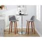 LumiSource Toriano Swivel Bar Stool with Grey Fabric Upholstery in Walnut and Chrome (Set of 2), , large