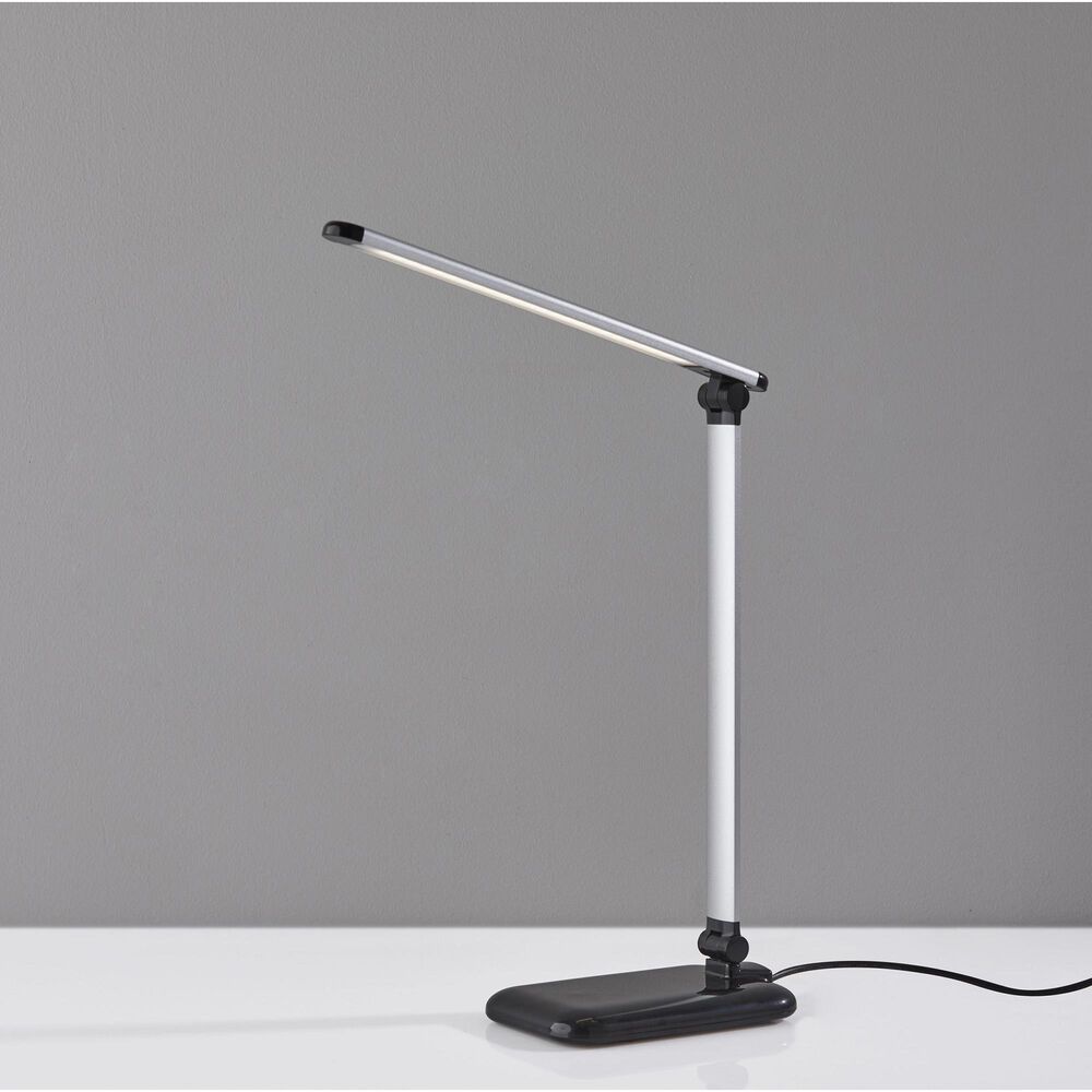 Adesso Lennox Led Desk Lamp In Silver And Black Nebraska Furniture Mart