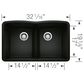 Blanco Diamond Equal Double Sink with Low Divide in Coal Black, , large