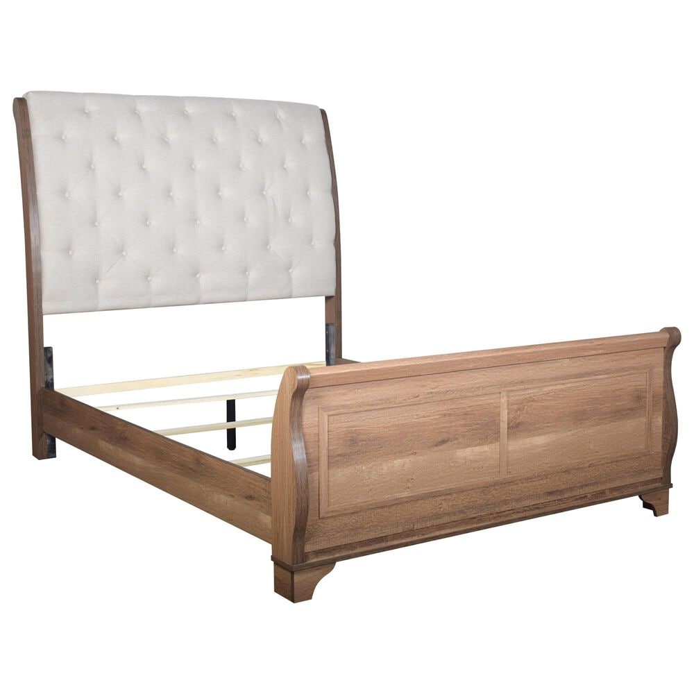 New Heritage Design Coventry Hall 3-Piece Queen Sleigh Bed with Two Nightstands in Pecan, , large