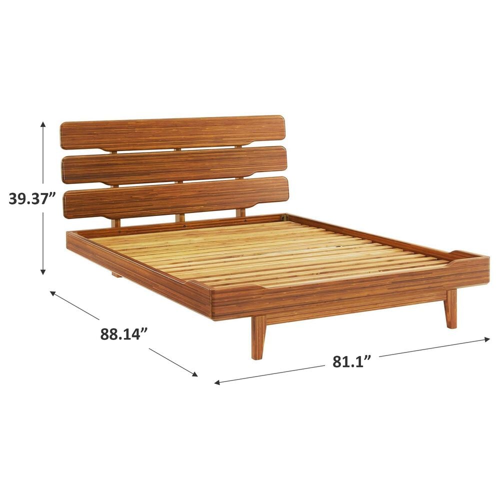 Natural Bamboo Furnishings King Platform Bed in Amber, , large