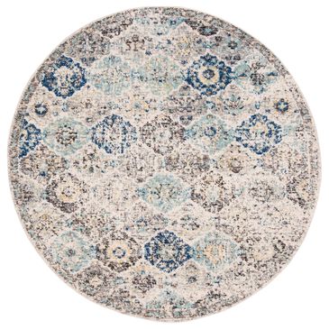 Safavieh Madison MAD611A 4" Round Ivory and Aqua Area Rug, , large