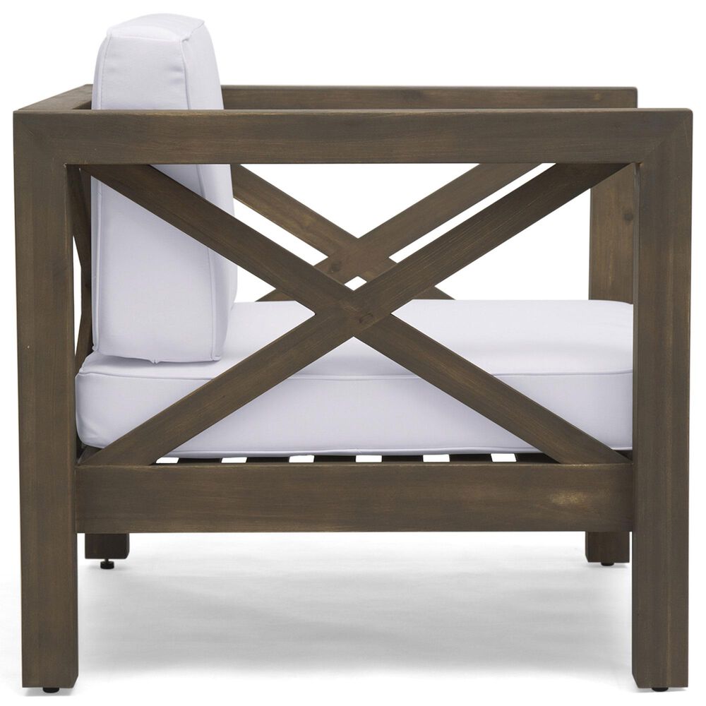 Hearth and Haven Brava Outdoor Club Chair with White Cushion in Grey, , large