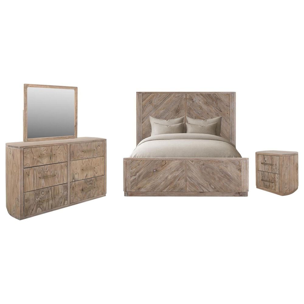 Fallridge Balam 4-Piece King Platform Bedroom Set in White, , large