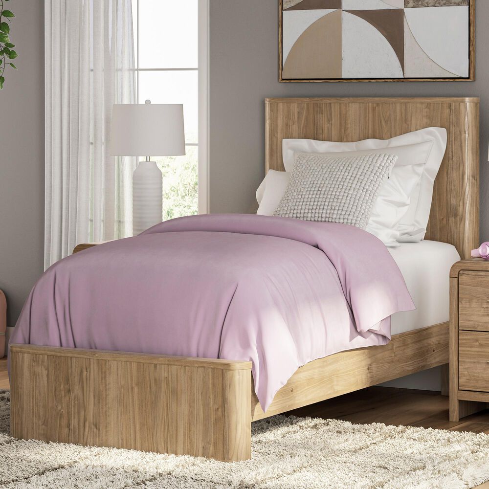 Ashley Gramburg Twin Panel Platform Bed in Warm Brown, , large