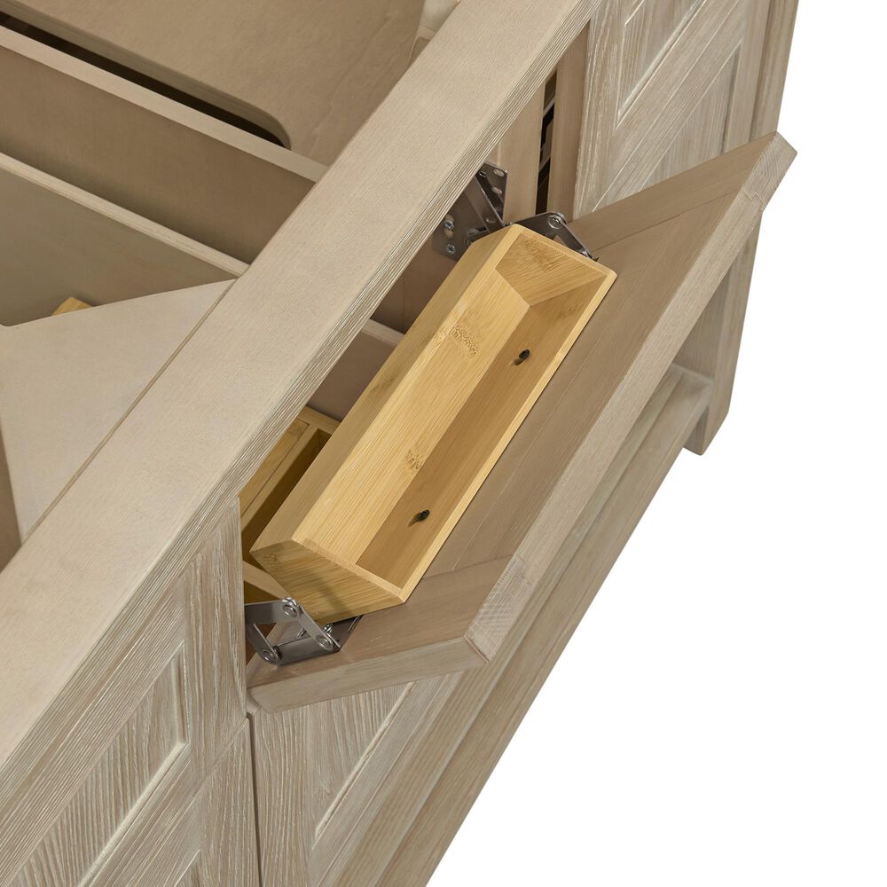 James Martin Vanities Breckenridge 60" Double Bathroom Vanity in Whitewashed Oak with 3 cm Eternal Jasmine Pearl Silestone Top, Rectangular Sinks and FreePower Wireless Charger, , large