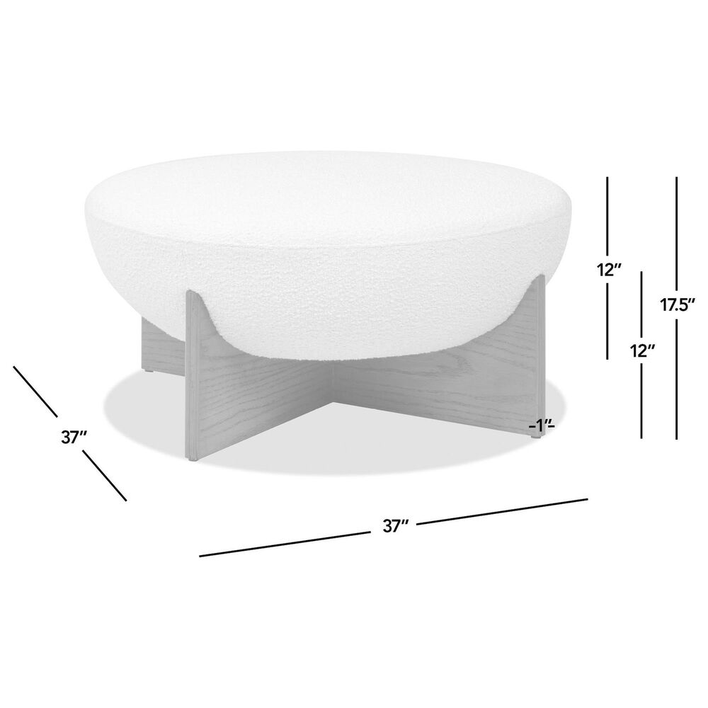 Jennifer Taylor Home Bali Upholstered Cocktail Ottoman in Ivory White, , large