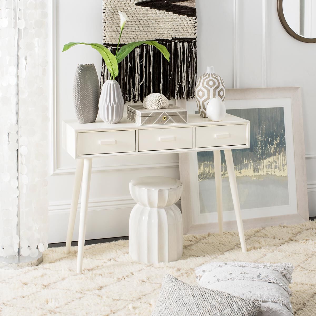 3 drawer shop console table