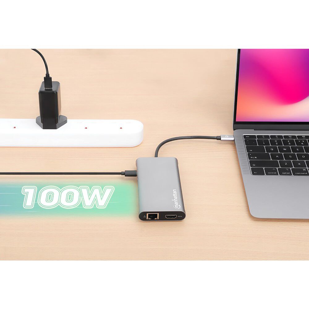 Manhattan 12-1 Triple HDMI  USB-C Docking Station, , large