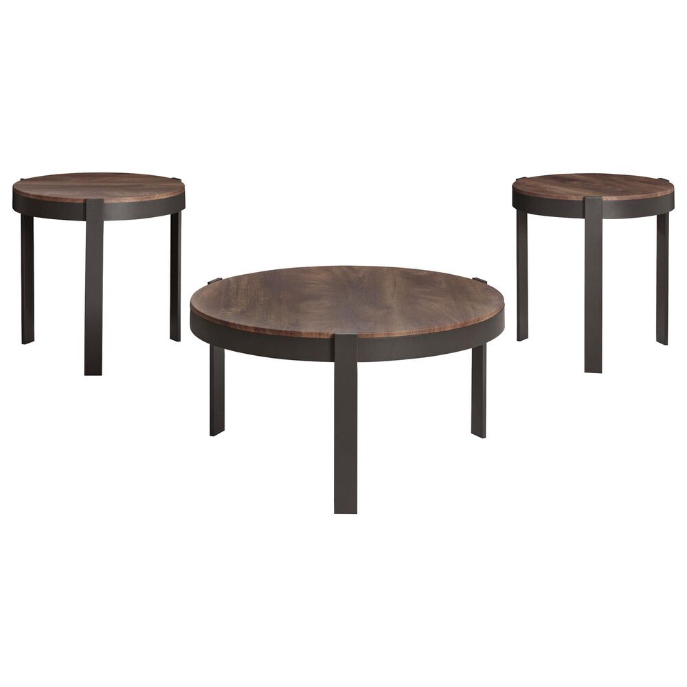 Ashley Horizon Hills Occasional Table in Brown and Black (Set of 3), , large