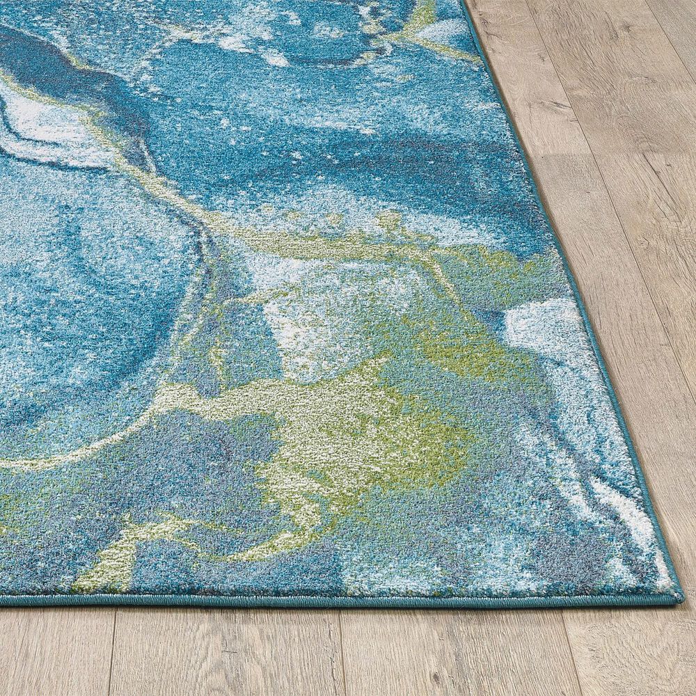 Kas Oriental Rugs Illusions Stone 5&#39;3&quot; x 7&#39;7&quot; Teal Area Rug, , large
