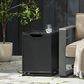 Hearth and Haven Outdoor Metal Tank Holder Side Table with Door in Matte Black, , large