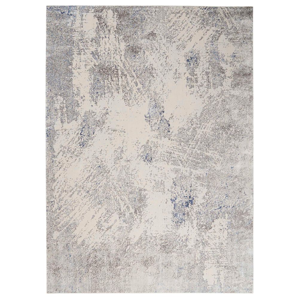 Nourison Silky Textures SLY06 7"10" x 10"6" Ivory and Grey Area Rug, , large