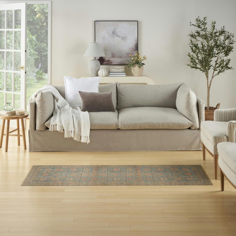 Nourison Vintage Washables Navy and Multicolor 2' x 6' Runner, , large