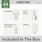 Hunter Aren Low Profile 44" Ceiling Fan with LED Lights in Fresh White, , large