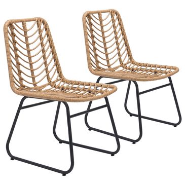 Zuo Modern Laporte Dining Chair in Natural/Black (Set of 2), , large