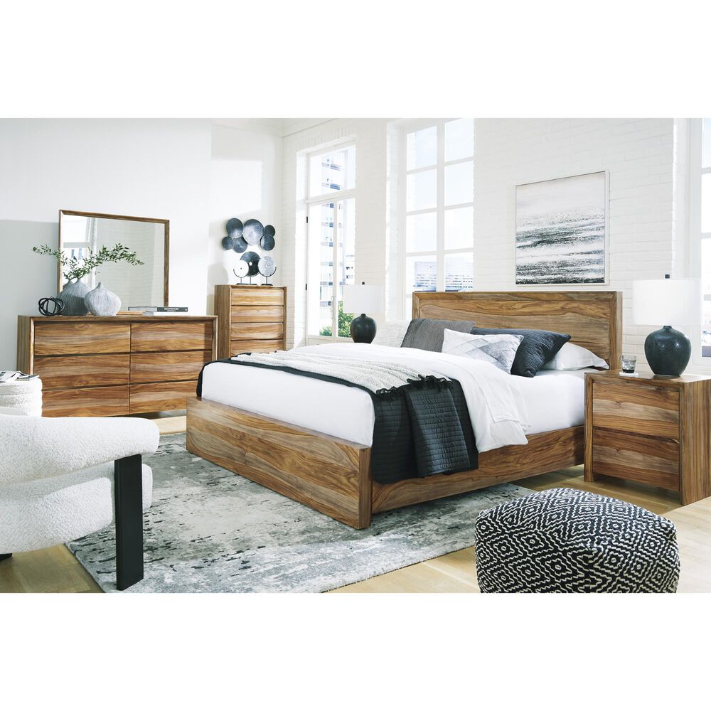 Ashley Dressonni King Panel Bed in Brown, , large
