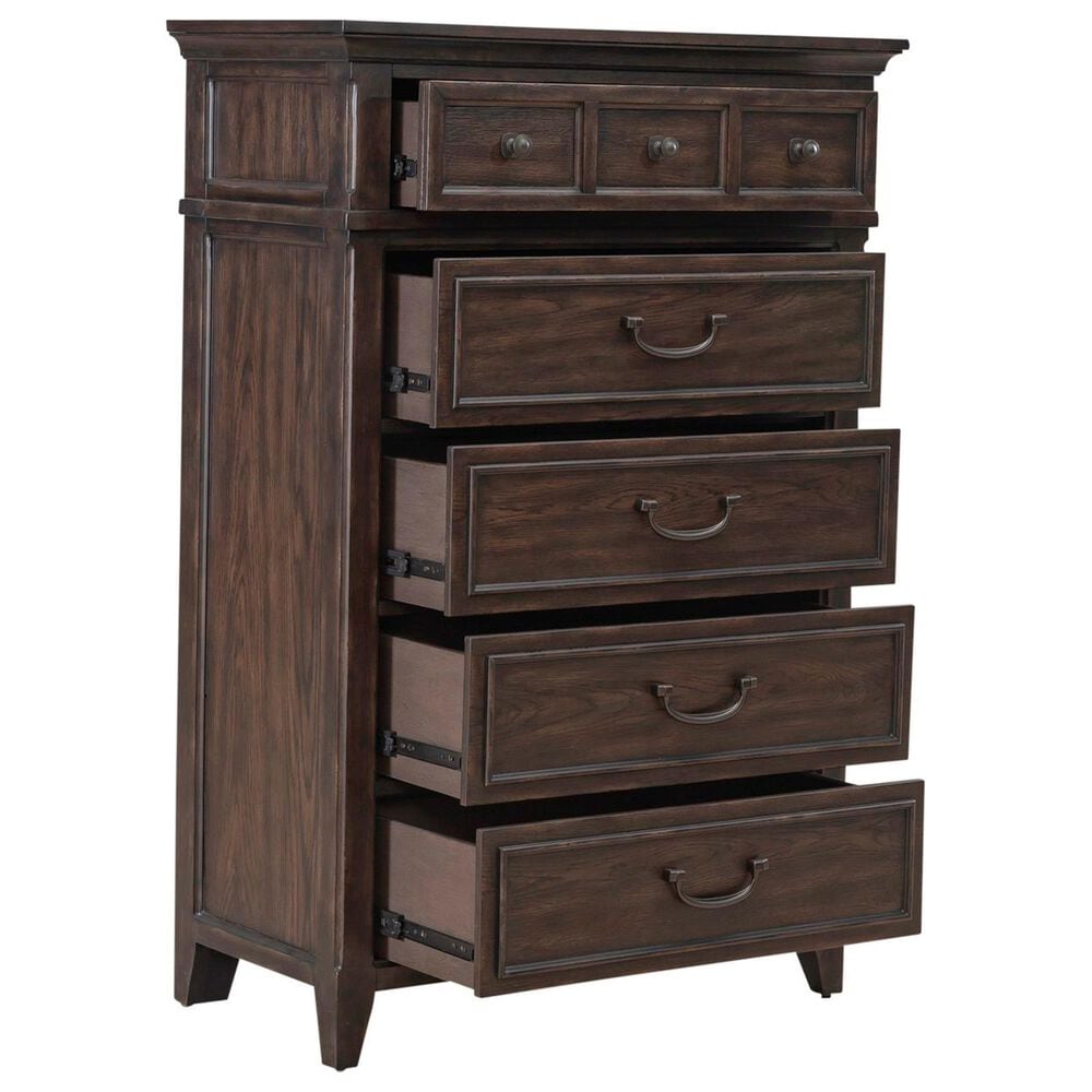 Belle Furnishings Paradise Valley 5-Piece King Bedroom Set in Saddle Brown, , large