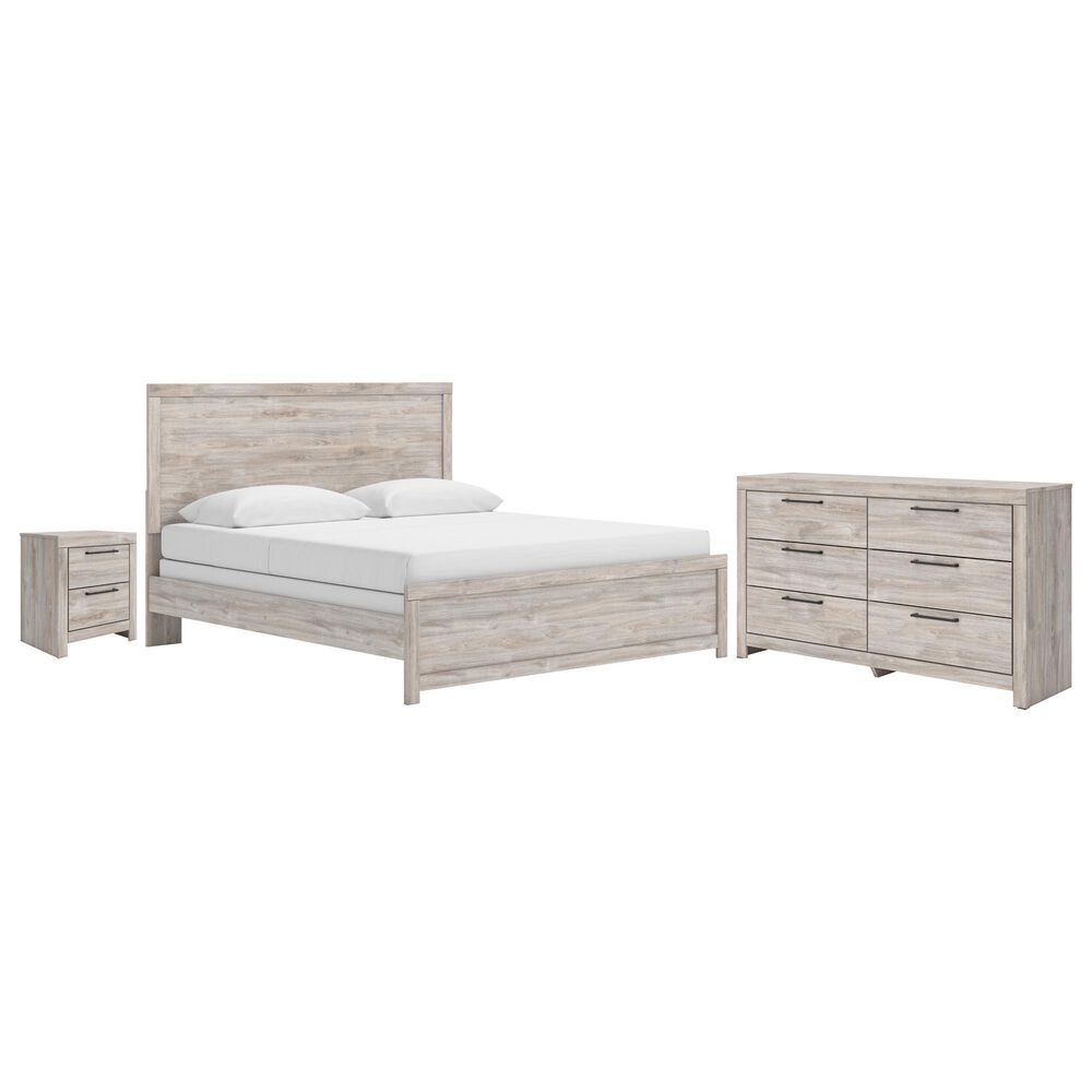 Ashley Broachmyn King Bed with Dresser and Nightstand in Light Gray, , large