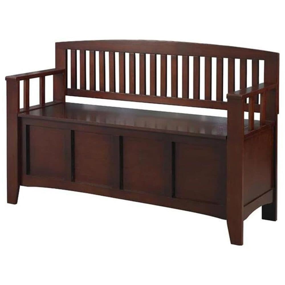 Linden Boulevard Cynthia Storage Entryway Bench in Walnut, , large