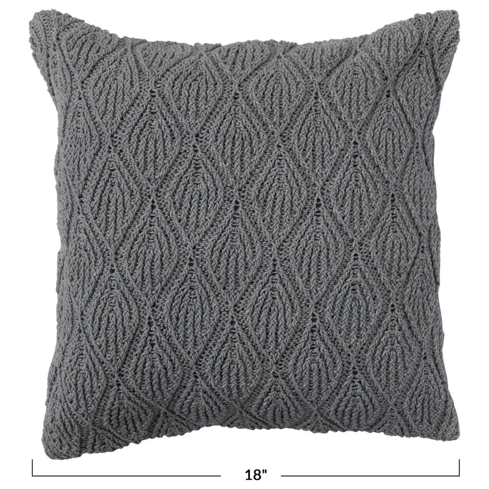 Teak Interiors 18&quot; x 18&quot; Throw Pillow with Diamond Pattern in Grey, , large