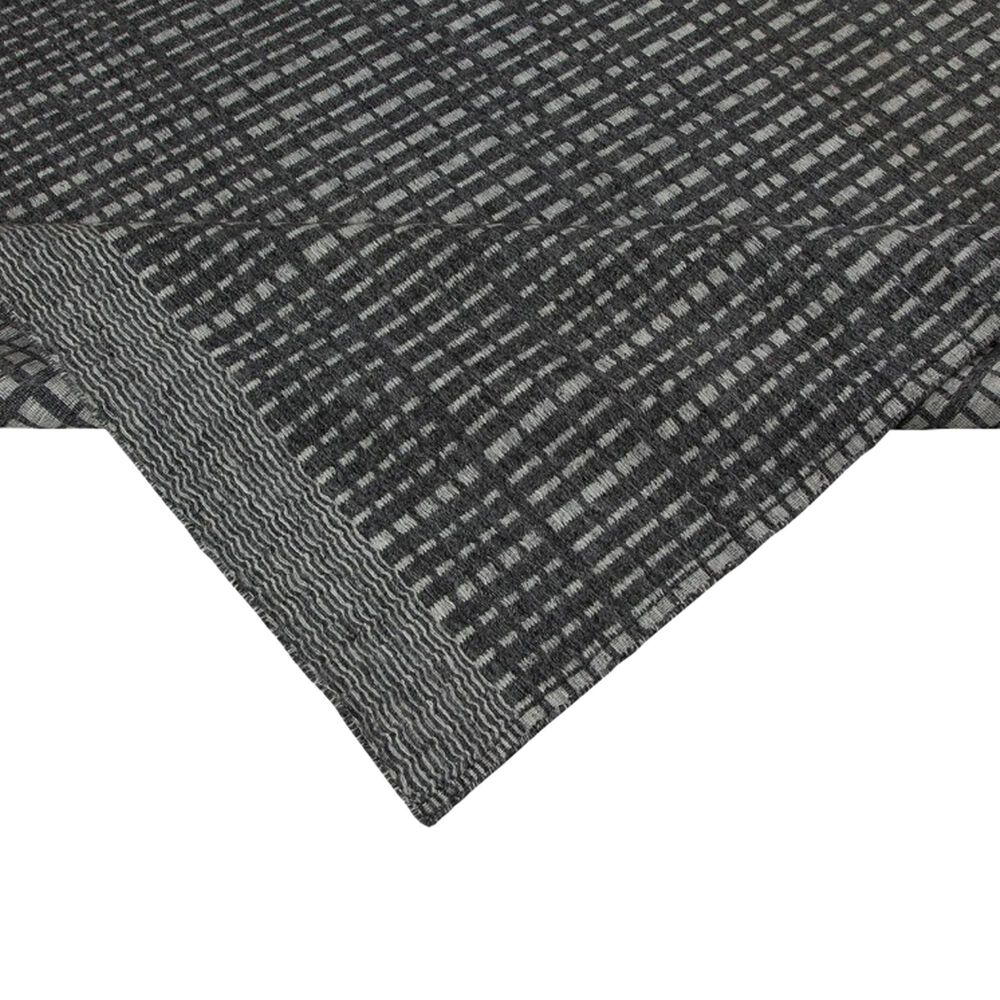 Harounian Rugs Kilim Casablanca 6&#39; x 9&#39; Silver and Charcoal Area Rug, , large