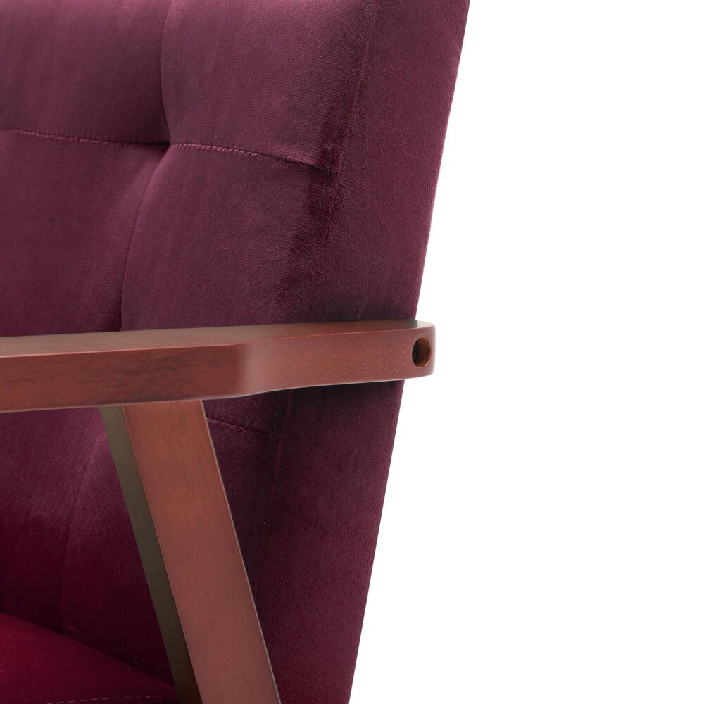 HOMLUX Arm Chair with Tufted Back and High-Density Foam in Rose, , large