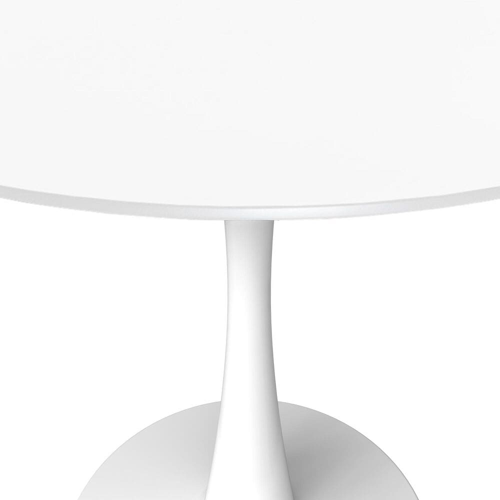 Leisuremod Bristol 40&quot; Round Dining Table with MDF Top in White - Table Only, , large