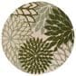 Nourison Aloha ALH05 5"3" Round Ivory and Green Indoor/Outdoor Area Rug, , large