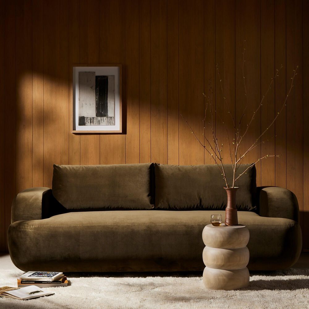 Four Hands Centrale Benito Stationary Sofa in Surrvey Olive, , large