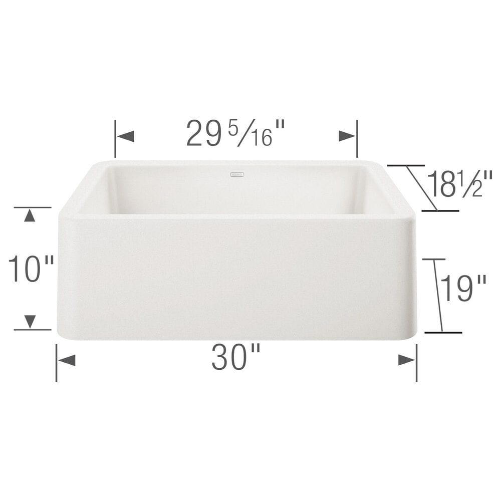 Blanco Ikon 30&quot; Apron Single Bowl Farmhouse Sink in White, , large