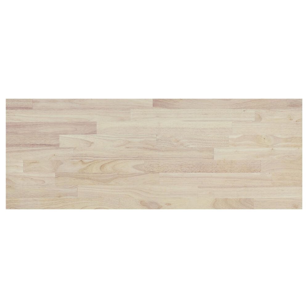 HOMLUX Kitchen Island with Rubber wood Countertop in White, , large