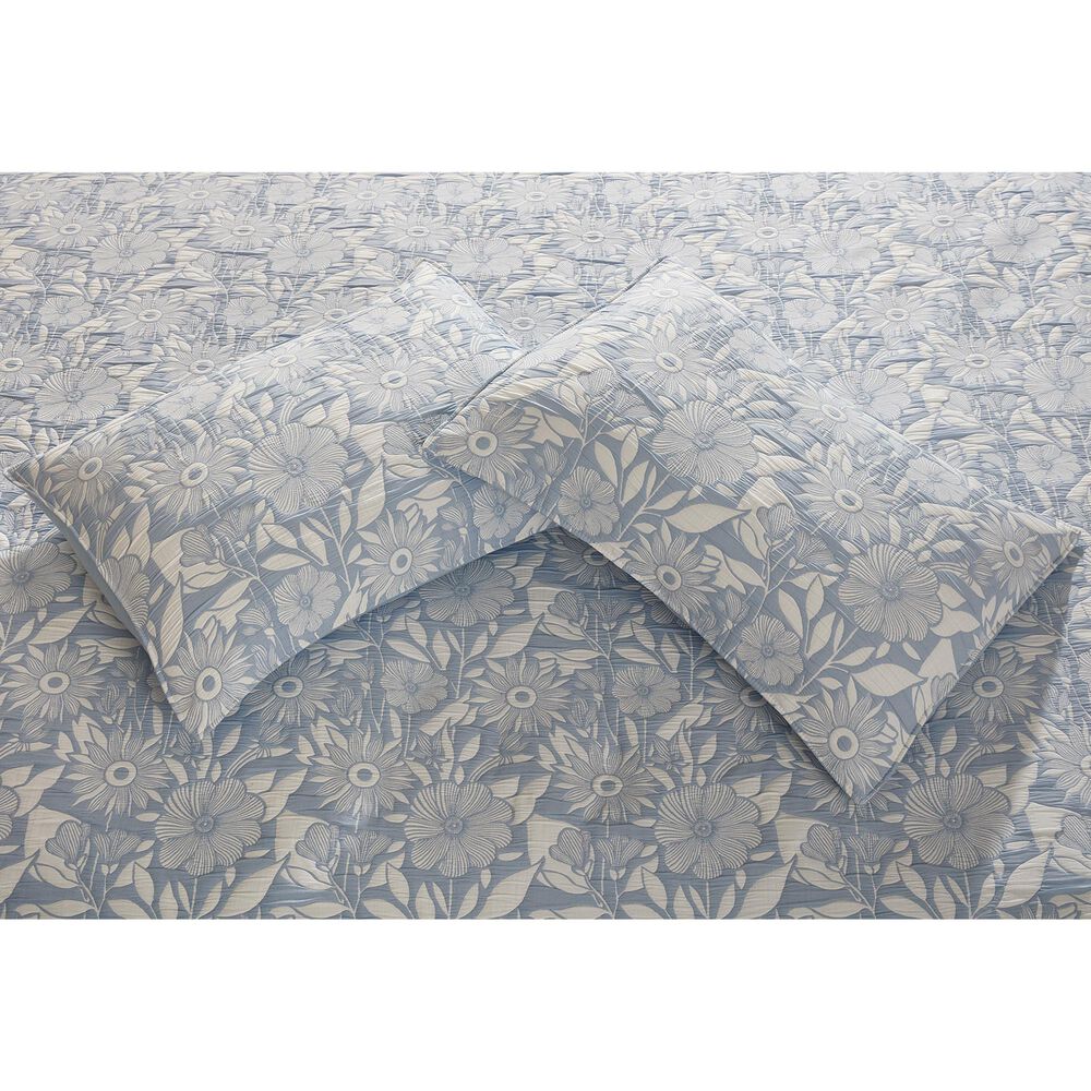Duke Imports 3-Piece Jacquard Full/Queen Quilt Set in Cornflower Garden, , large