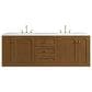James Martin Laurent 72" Double Bathroom Vanity in Honey Oak with 3 cm White Zeus Silestone Top and Rectangular Sinks, , large
