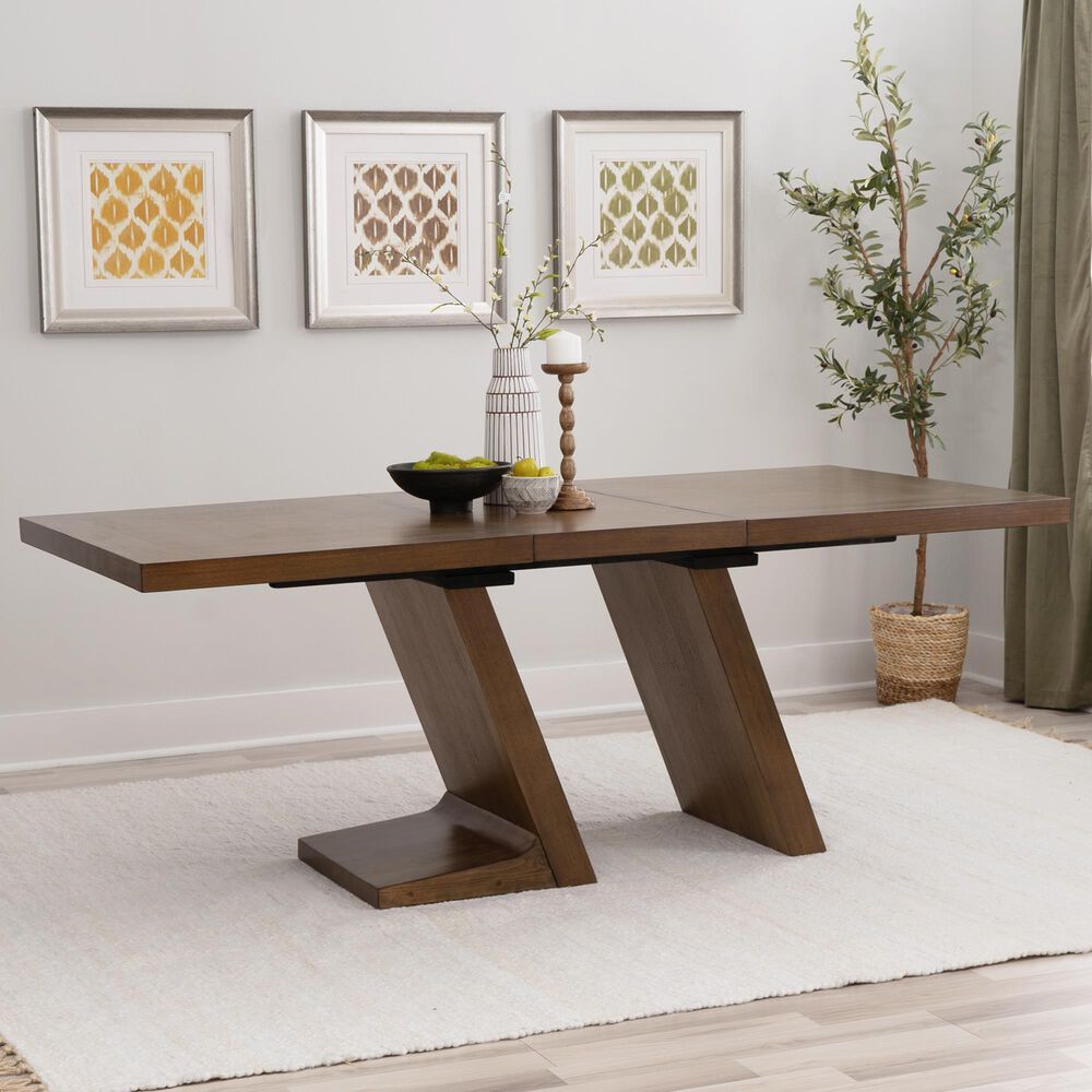 Linon Home Decor Callahan Dining Table with Leaf in Brown - Table Only, , large
