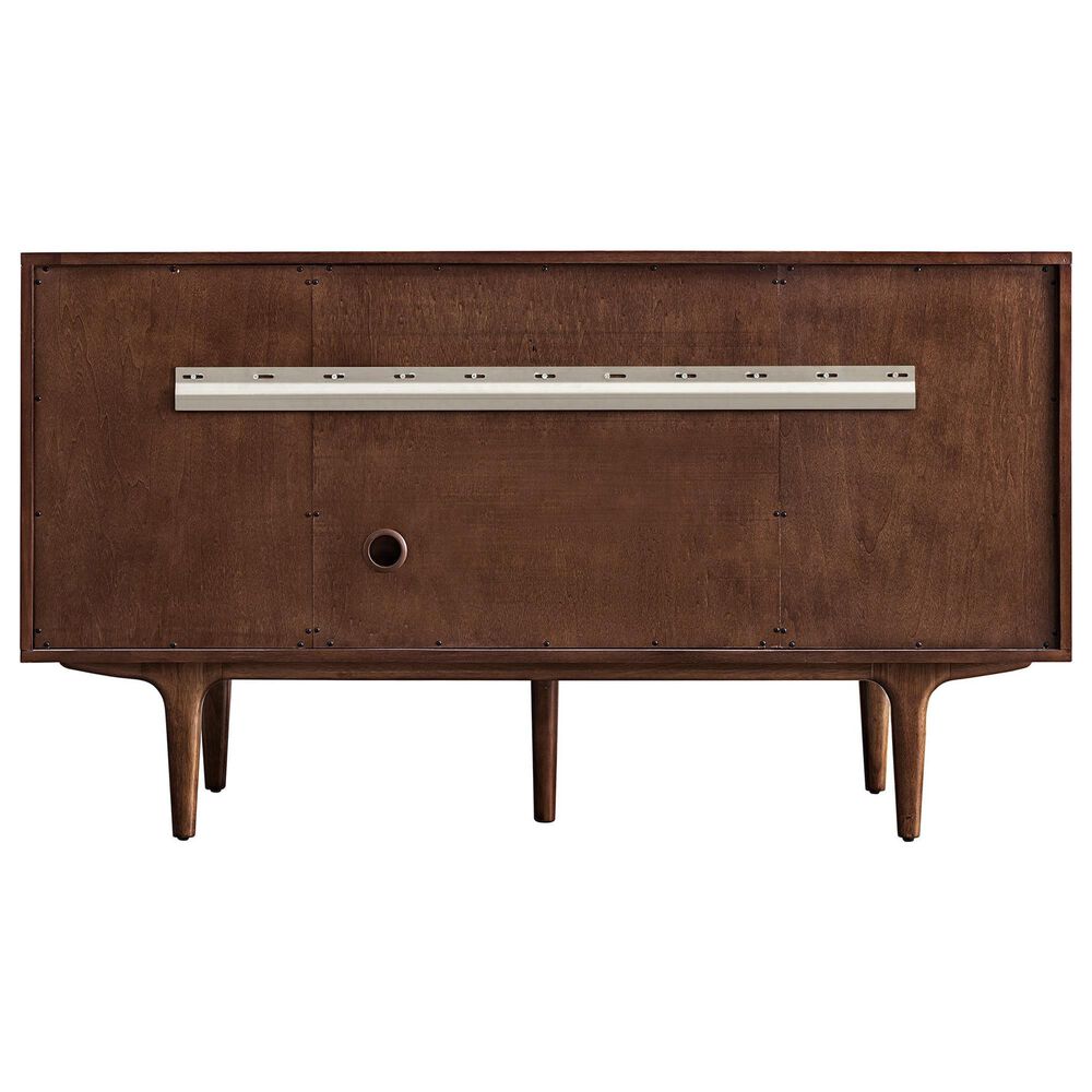 James Martin Vanities Amberly 60" Single Bathroom Vanity in Mid-Century Walnut with Single Hole 3 cm White Zeus Quartz Top and Rectangular Sink, , large