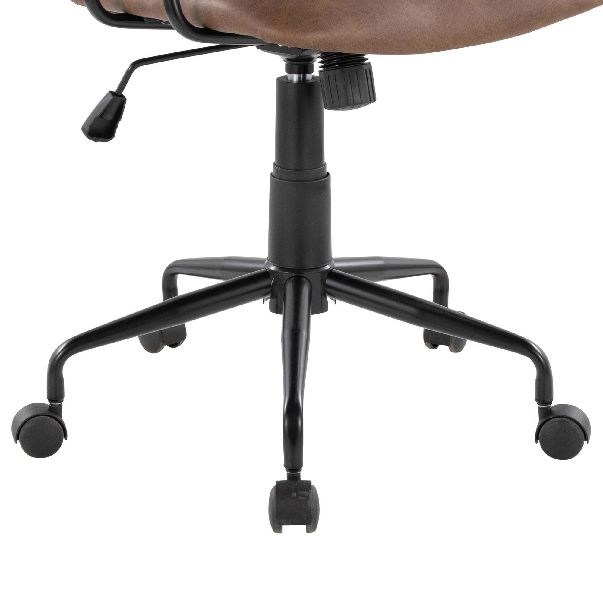 Lumisource Fredrick Office Chair with Espresso Cushion in Black