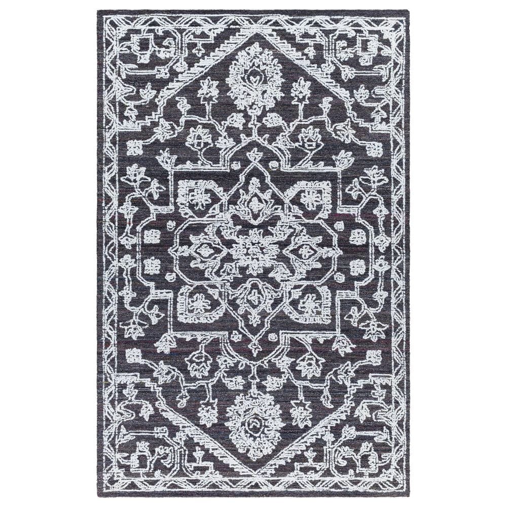 Surya Piazza 2"6" x 8" White and Charcoal Runner, , large