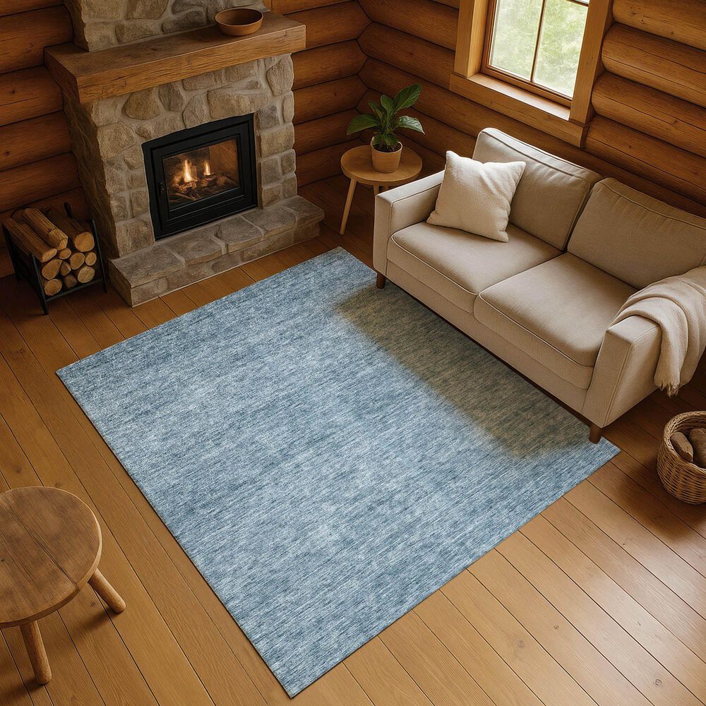 Dalyn Rug Company Soft Essentials Solid Denim 3' x 5' Indoor/Outdoor Area Rug, , large