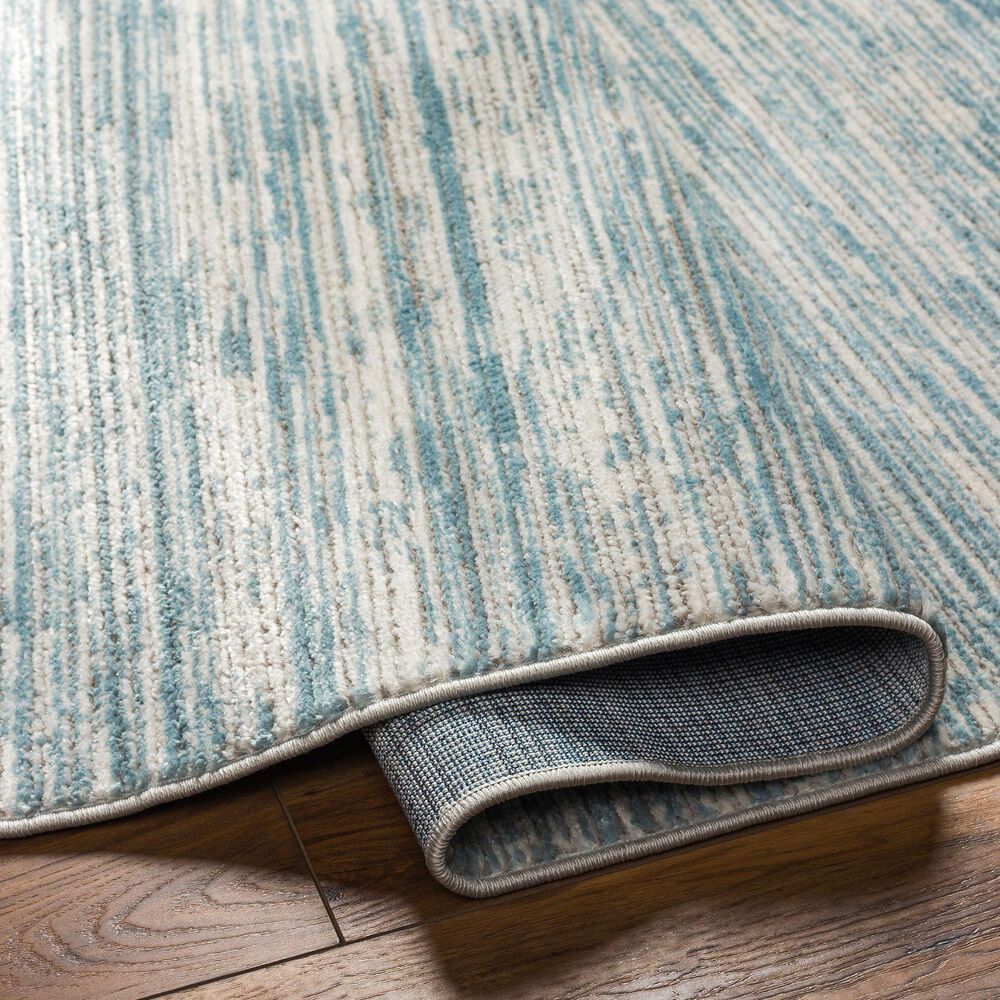 Surya Masha Striped 7&#39;10&quot; x 10&#39; Cream, Denim and Gray Area Rug, , large