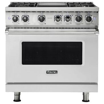 Viking Range 36" Liquid Propane Dual Fuel Range with 4-Burner in Stainless Steel, , large
