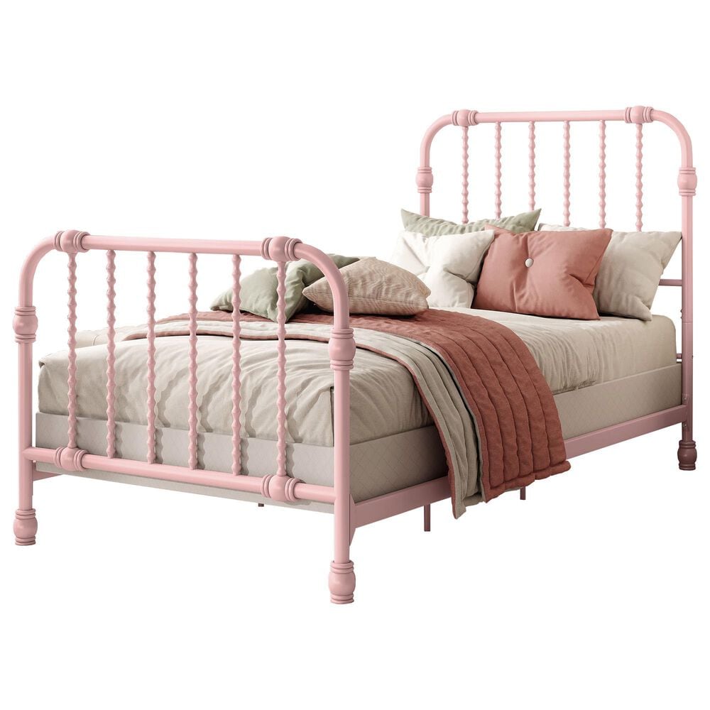 Furniture of America Wren Twin Spindle Kids Bed in Pink, , large